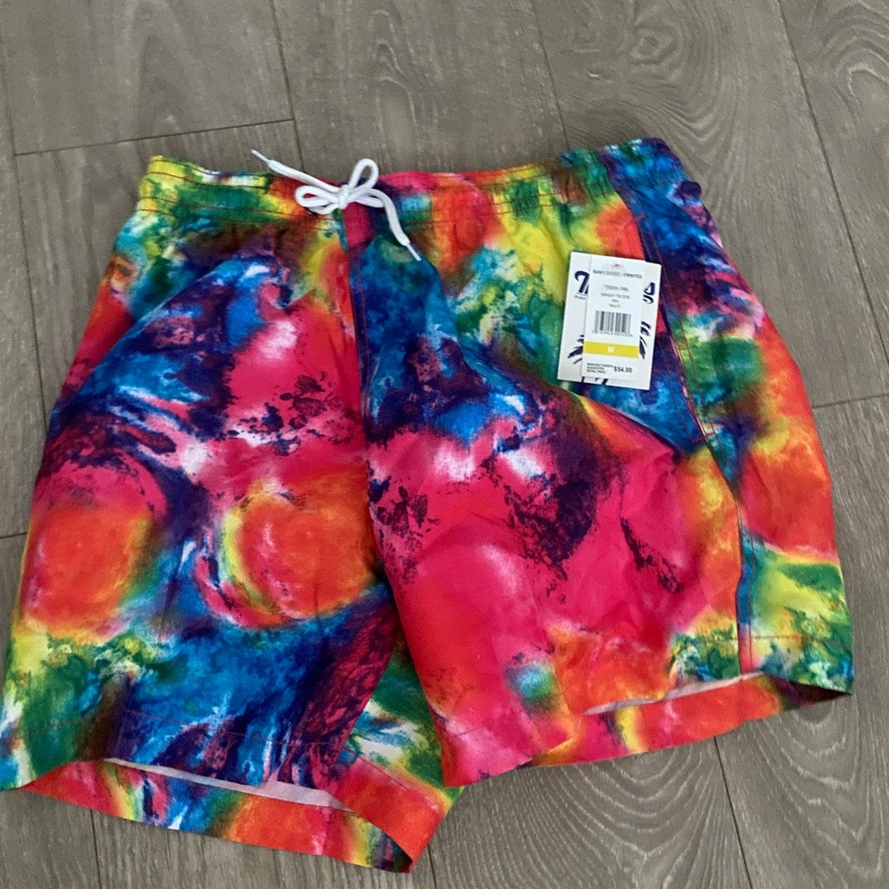 Tie-dye swim trunks